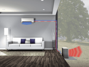 How a heat pump works.