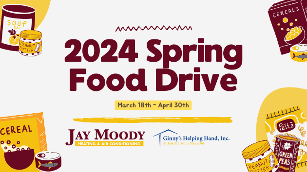 Jay Moody HVAC's 2024 Spring Food Drive announcement.