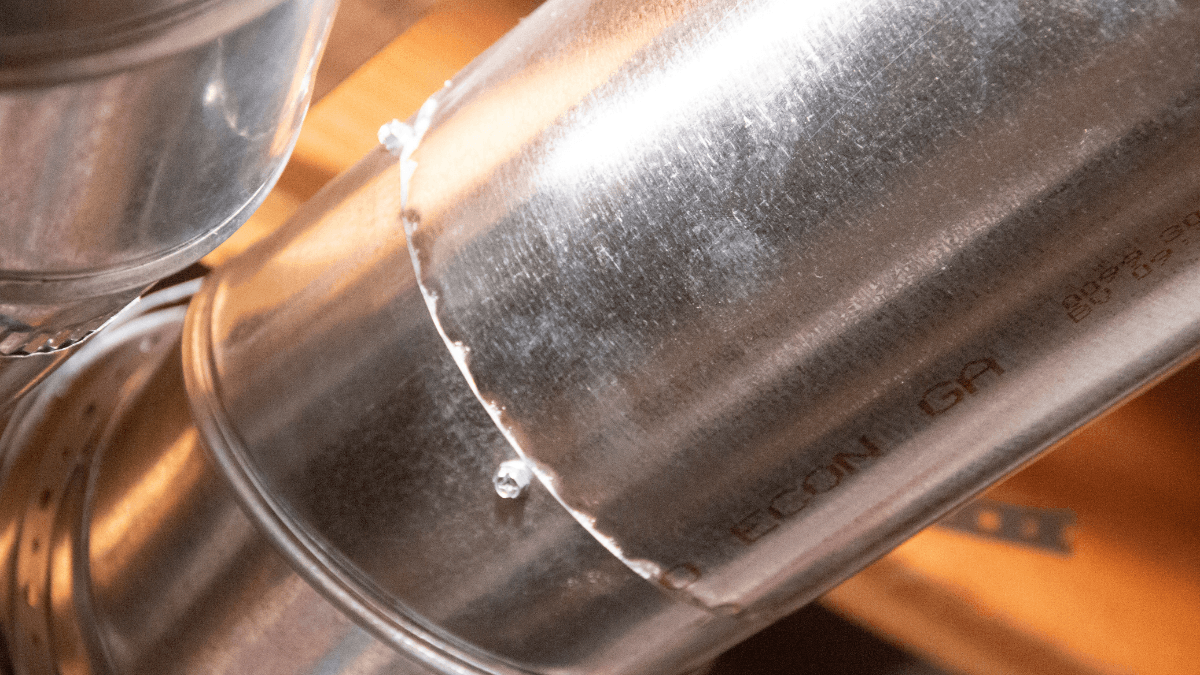 air duct sealed using aeroseal