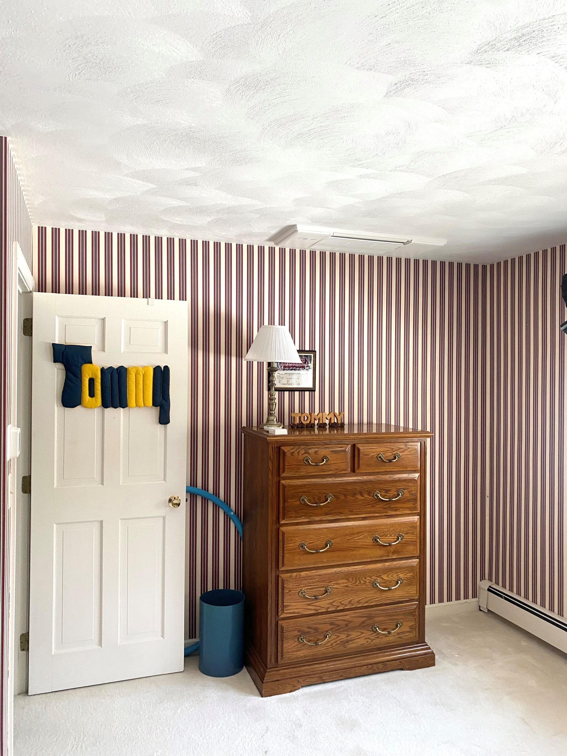 Ceiling cassette mini-split in Shrewsbury home bedroom.